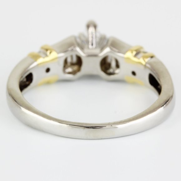 Platinum & 18K Yellow Gold Diamond Engagement Ring by Frederick Goldman - Picture 6 of 7